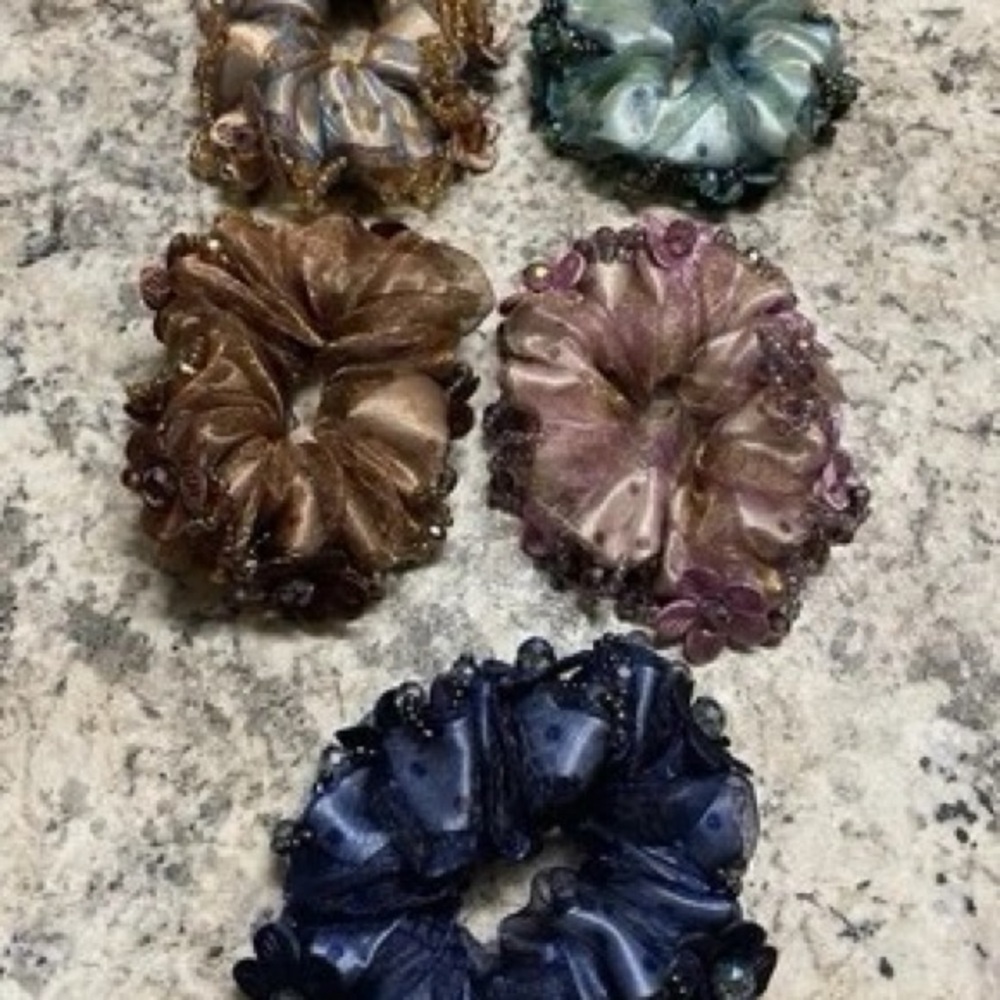 Elegant Satin Scrunchie Set - Multicolor